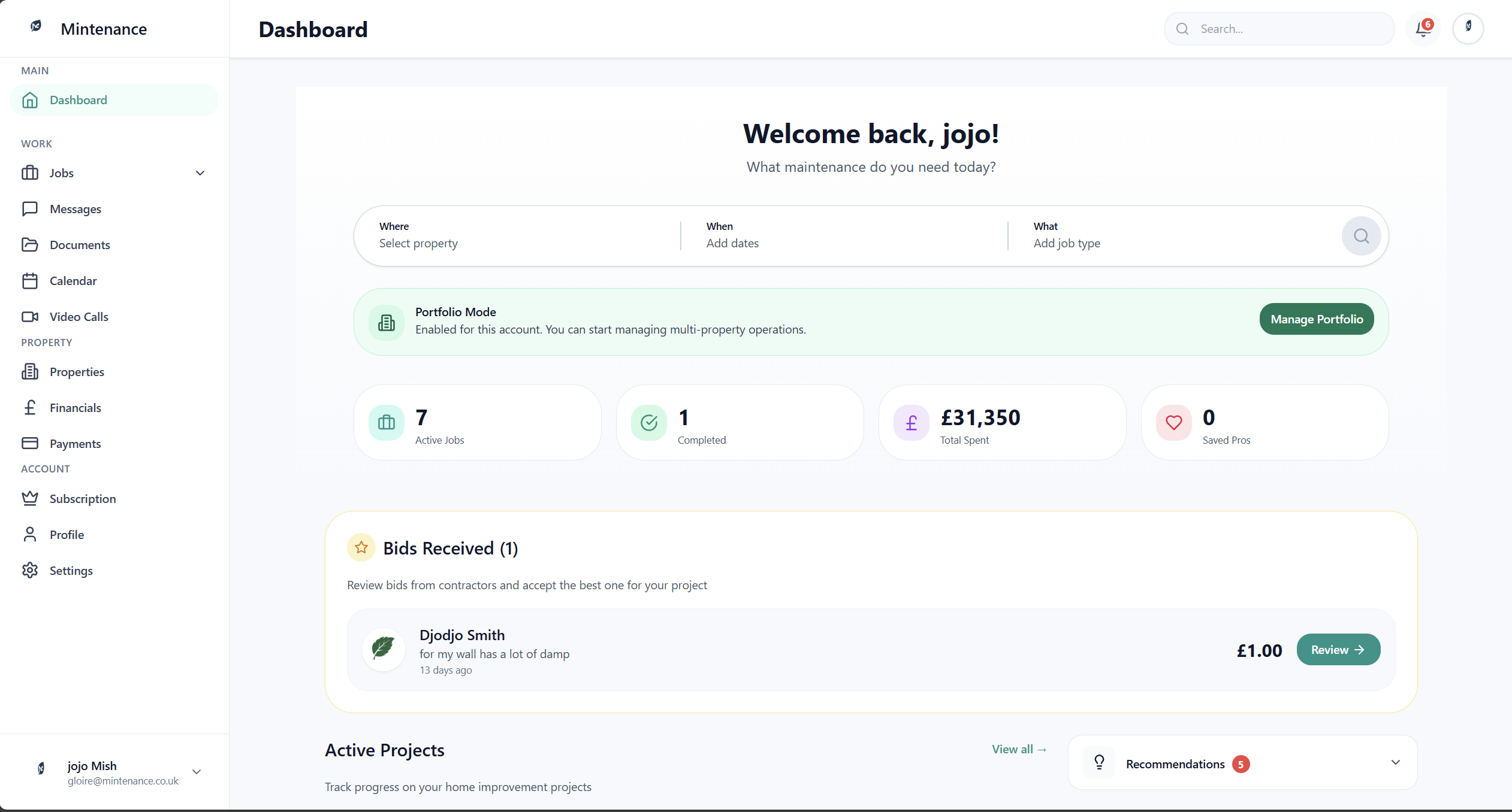 Your Command Centre — desktop view